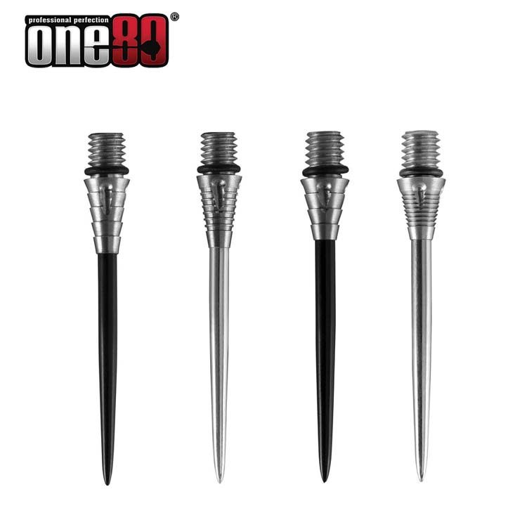 ONE80 2.35mm径 2BAネジ式ダーツ針、ソフトダーツをハードダーツに変換、ネジ式硬質金属製ダーツ針。