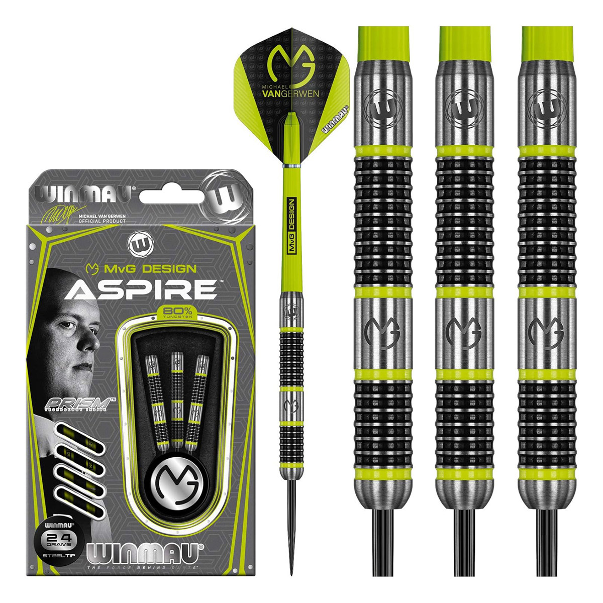 Прямые дротики из вольфрамовой стали серии WINMAU vanGerwen Aspire для жестких профессиональных соревнований по дротикам Изображение 1