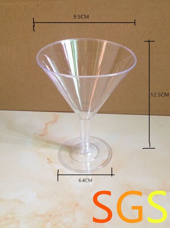 Spot 160ml disposable cocktail cup combination plastic wine glass transparent wine glass champagne tasting cup 1 pc
