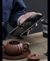 Intelligent weighing electronic tea then tea lotus with gram shows teaspoon tea says tea-bounty