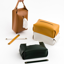 Xiaoxijia Nordic can be hung leather tissue box household drawing Box restaurant meal paper towel box paper towel storage box
