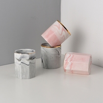 Xiaoxijia Nordic wind ins marbled ceramic pen holder Cup storage tube water Cup home furnishings