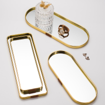 Xiaoxijia Nordic light luxury gold mirror tray home jewelry Tray storage tray decoration ornaments