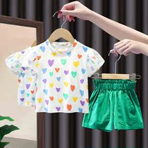 Girl Short Sleeve Suit Summer Dress 2022 New Ocean Gas Children T-Shirt Female Baby Summer Shorts Casual Two-piece Set