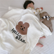 Autumn and winter new ice cream soft cute bear smiley face blanket baby blanket 90x90