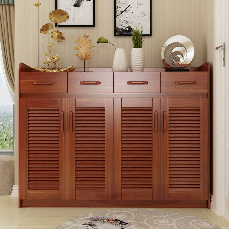 Solid Wood Color Shoe Cabinet Assembly Foyer Cabinet Simple Modern