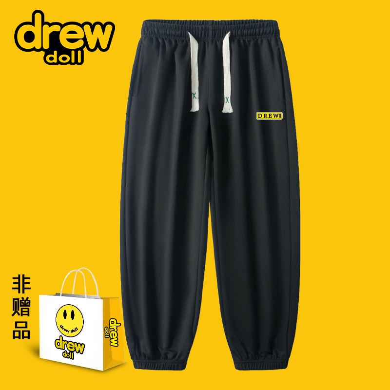 Drew New Autumn and Winter Unisex Casual Sweatpants Trendy Smiley Face Straight-Leg Jogger Loose Versatile Sports Pants