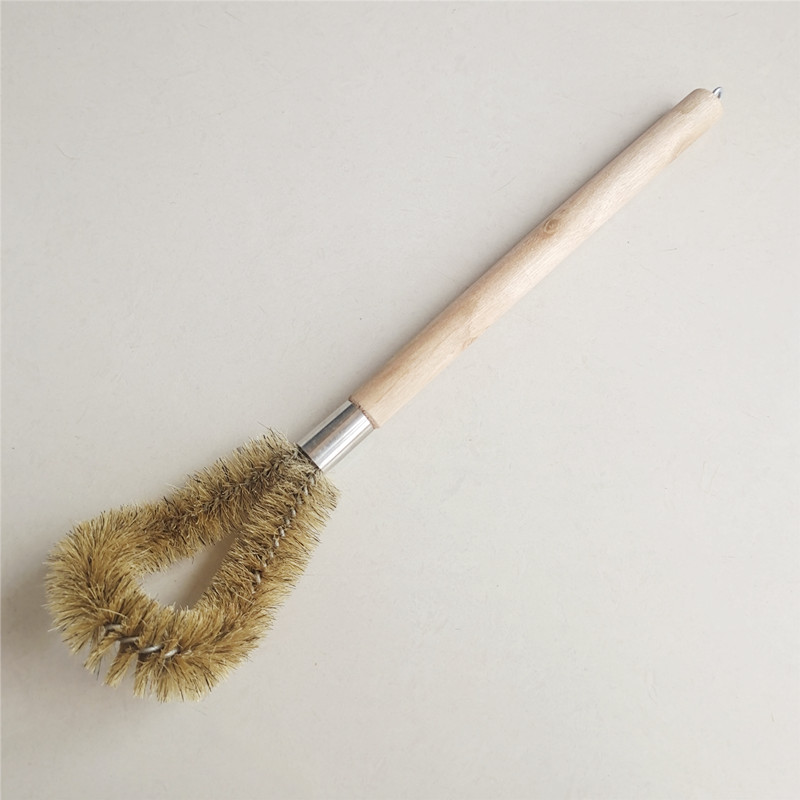 Wooden handle bristle toilet brush toilet brush bathroom cleaning brush durable non-shedding bristle environmental protection brush without dead ends