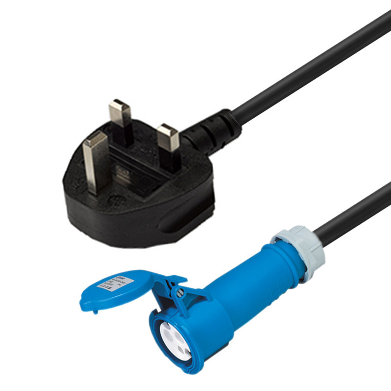 British Standard Uk National Standard 16A European Cee7 Plug to Industrial Plug 309 Connector 16A32A Female Socket Power Cord