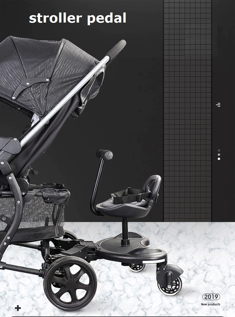 Pedal, stroller for twins, trailer