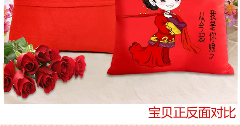 Hai vợ chồng gối cross stitch mới đã kết hôn hôn nhân phòng ngủ phòng khách phòng sofa gối che đơn giản và đáng yêu 2019 - Công cụ & phụ kiện Cross-stitch