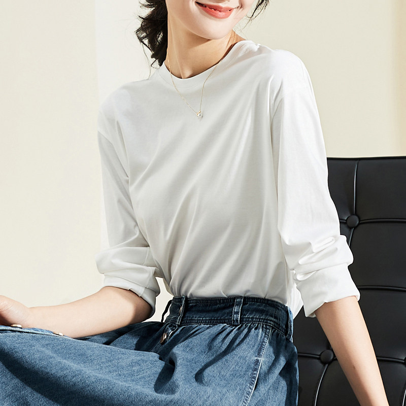 Sophisher long-sleeved T-shirt women's 2022 spring new loose all-match pure cotton inner top