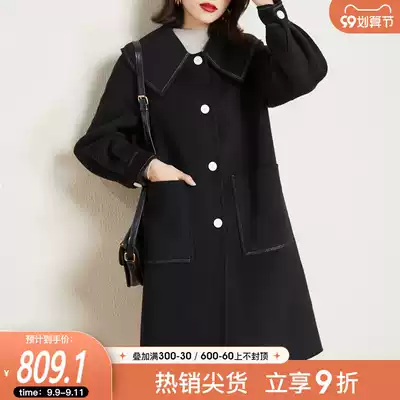 Sophil double-sided cashmere coat women's long version of anti-season autumn and winter new high-end pure wool woolen jacket