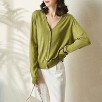  Sofisel 2021 autumn new thin long-sleeved V-neck bottoming womens sweater knitted cardigan jacket women