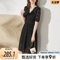 Sophie Silk Lace Embroidered Dress Dress Woman 2021 Summer Dress New Black Little Black Dress Temperament Snowspun Dress