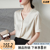 Sofiel Snowy Spun Short Sleeve Shirt Woman 2022 Summer New Relaxed Temperament Lady Shirt Jacket Design Sensation