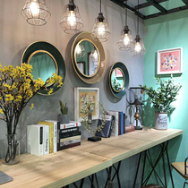 LOFT New Fujian Provincial Wind Countryside Retro Make Old Combined Soft Dress Design Wall Decoration Cosmetic Mirror Hanging Mirror