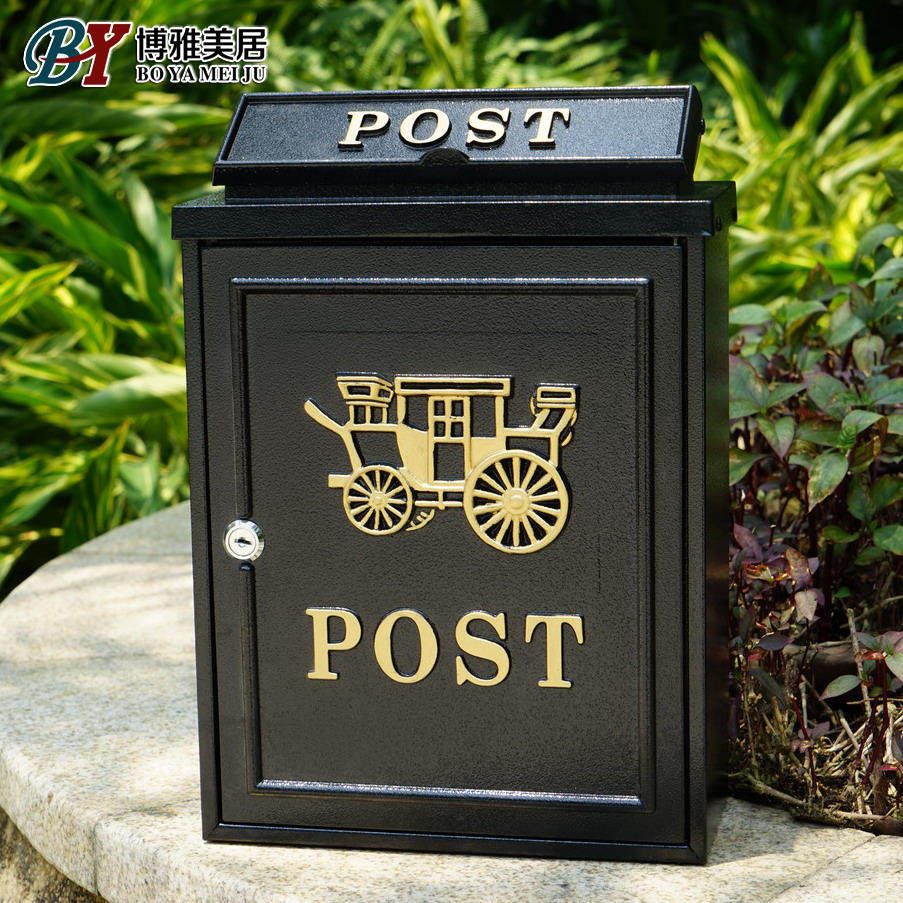 Villa Hongke Golden Cat Green American Letter Box Hanging Wall Outdoor Cast Aluminum Newspaper Magazine Box Postbox Mailbox
