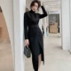 Khí chất mới của phụ nữ đi làm cổ cao đáy cao túi mỏng hông xẻ hông thu đông váy hai mảnh sexy chuyên nghiệp - váy đầm