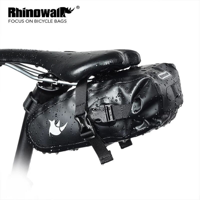 Rhino fully waterproof leather bicycle tail bag road bicycle saddle seat bag riding tool bag cushion bag