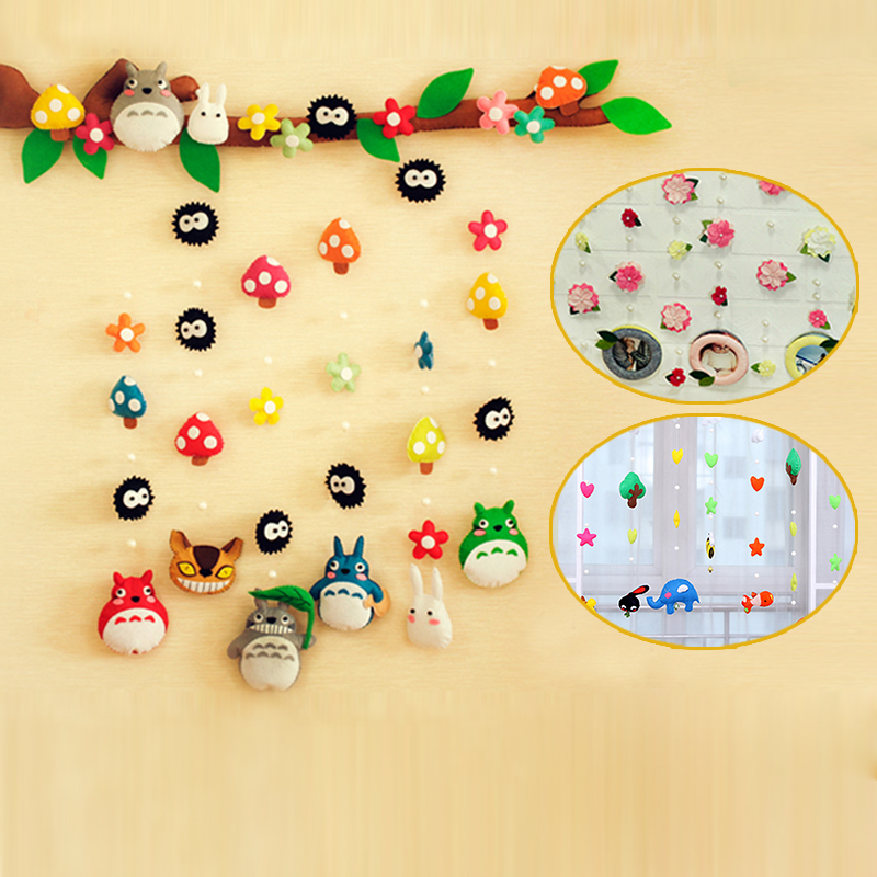 Cartoon door curtain door hanging Chinchilla door curtain partition creative hand sewing handmade diy fabric material bag
