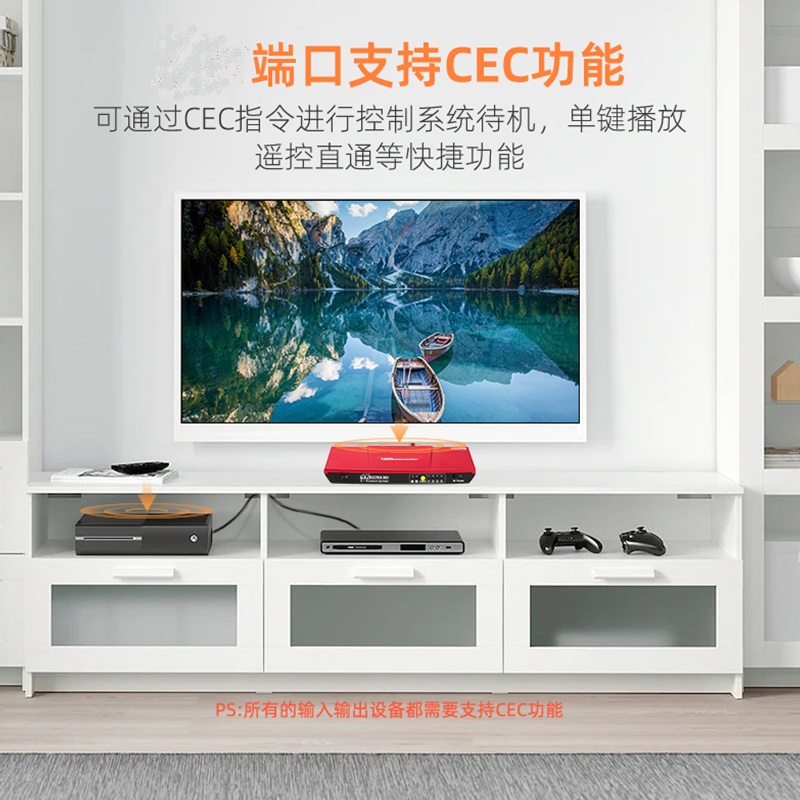 Covid-19 HDMI splitter 2 points 4 HDMI switch 2 cut 4 2 in 4 out support CEC 4k@30