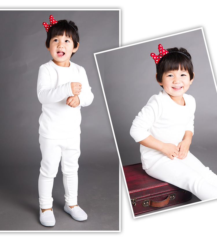Bộ đồ lót mùa thu và mùa đông cho trẻ em cộng với nhung dày bé trai và bé gái chạm đáy quần áo quần bé mùa thu để giữ ấm cho cotton trắng đen đồ bộ bé trai