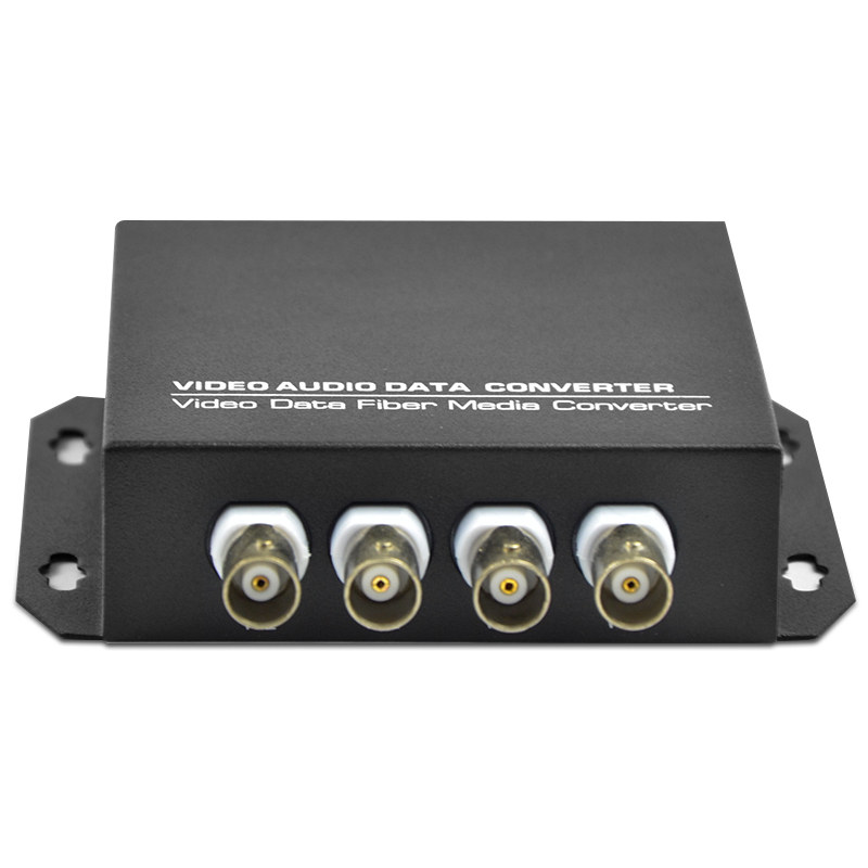 1Pair 4CH Digital Fiber Optic Video Audio Data Transmitter Receiver