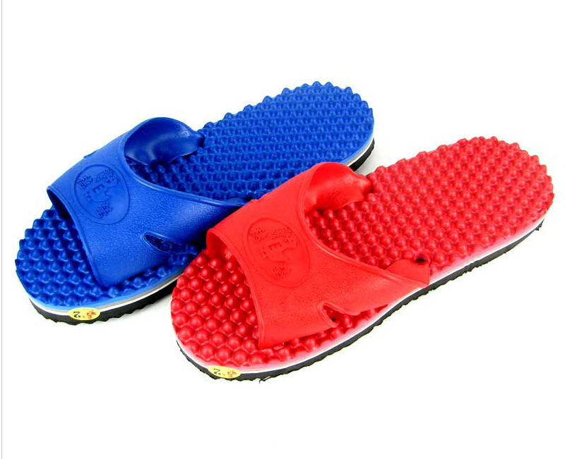 Taiwanese Men And Women Beauty Brands Home Slippers Thick Bottom Non-slip Shoes Massage Shoes Home Sandals Sandals Beach Shoes Blue Red