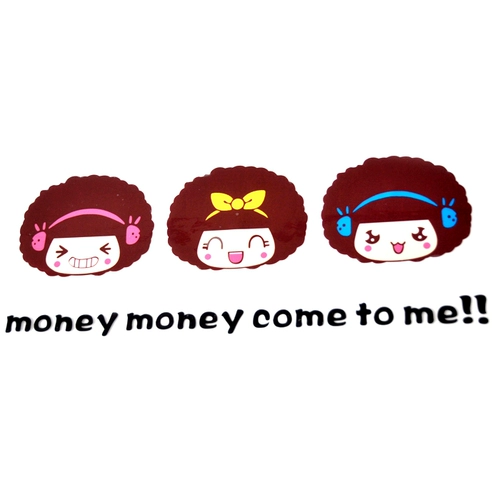 Мультяшный мусс, кукла, наклейка, на удачу