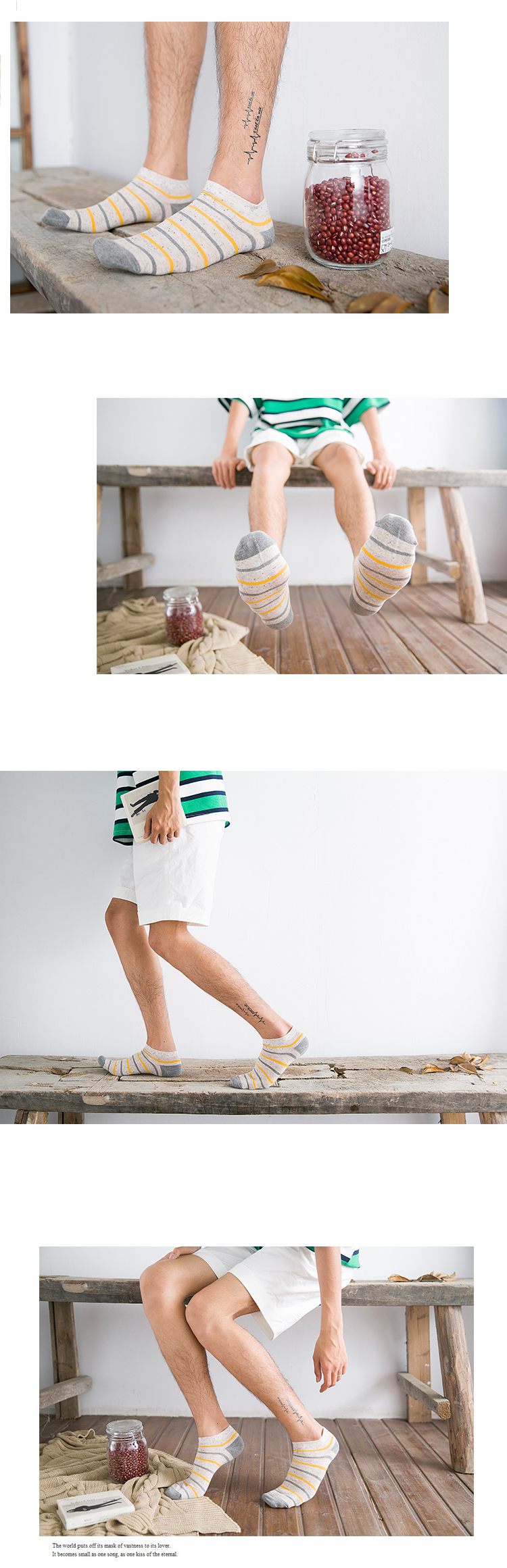 Mùa hè của nam giới vớ phần mỏng cotton low cut vớ ngắn của nam giới vớ thể thao nông miệng vớ cotton khử mùi sọc thuyền vớ vớ nam chất lượng cao