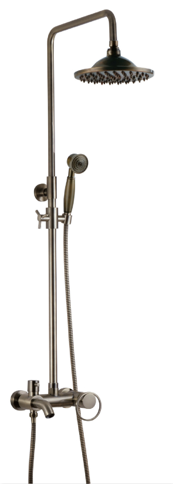 Golden Shower Antique Shower CLASSIC FULL COPPER LIFT WITH DOWN WATER SHOWER SHOWER KIT NL-2337