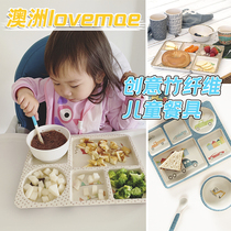 Spot Australian lovemae creative bamboo fiber childrens tableware baby food supplement plate plate suction Bowl set