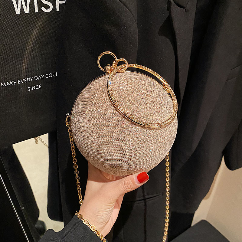 Niche Design Round Ball Bag for Women, New High-End Handbag, Crossbody Chain Bag, Evening Bag, Mini Lipstick Bag