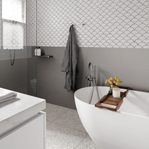 Light gray all-body brick Tile floor tile antique brick Bathroom kitchen brick toilet matte wall brick Simple and modern