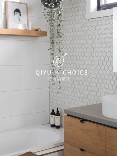 Nordic ins net net красная гексагональная мозаичная плитка туалетная туалетная туалетная плитка, плитка, плитка для ванной комнаты кирпич и белый