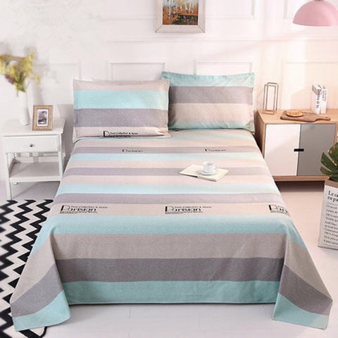 Summer old coarse cloth sheets one-piece thickened double linen cotton sheets breathable thick Shandong old coarse cloth sheets