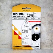 Official authorized German import Airbus A319 Tanzania Fastjet Aviation aircraft skin keychain