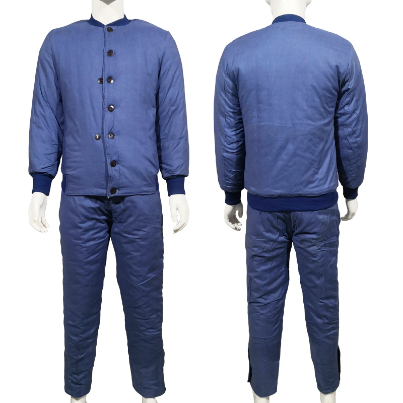 New stock 87 style sea blue chill area cotton clothing Trousers Thickened for winter elderly elders Anti-cold and warm buttons