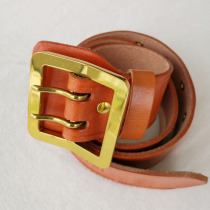 New copper head belt double-breasted pure cowhide training outer belt unisex belt outdoor leather widening