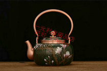 Cloisonne Jade Hall rich and noble silk enamel pot Huo Tiehui rich Magnolia cloisonne treasure pot Tea Teapot