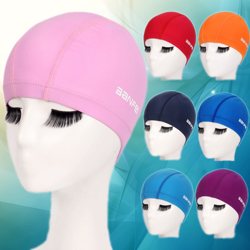 Flower Color Pure Color Bum Bathing Cap Comfort Spa No Let-head Swimming Cap Adult Men's Lady Lady Universal