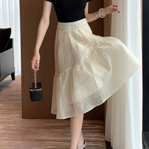 The Haze and Super Fairys fluffy dress with a long section 2021 new Xia Xianthin a character princess dress with high waist and a half body dress