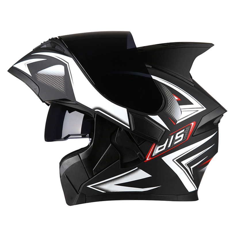 Ai Shi helmet men and women locomotive anti-fog unveiling helmet full helmet cover with Bluetooth Four Seasons personality cool summer locomotive