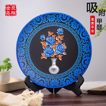 Jinwu charcoal carving high-end creative porch rich and rich peace activated carbon carving ornaments housewarming new home gift sterling silver inlay