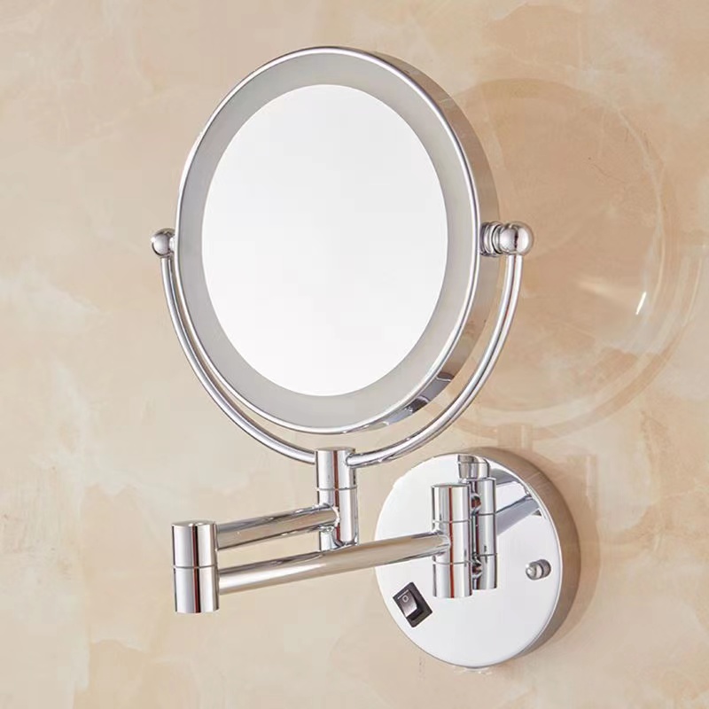 Vienna hotel LED with light double-sided make-up mirror Hilton Limaple Hotel Bathroom Folding Telescopic Swing Mirror-Taobao