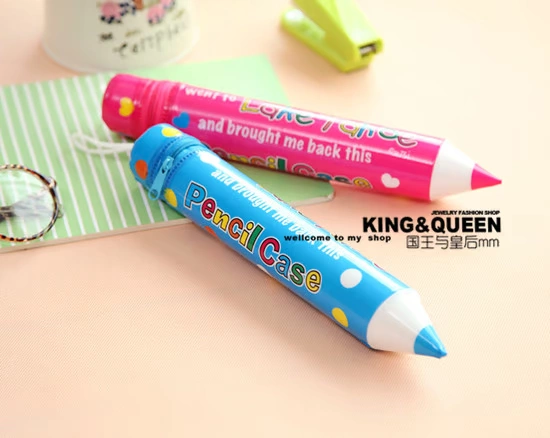 Xuất khẩu Đặt hàng dễ thương Creative Candy Color Big Pencil Tube Shape Storage Pen Pen Túi lưu trữ khác