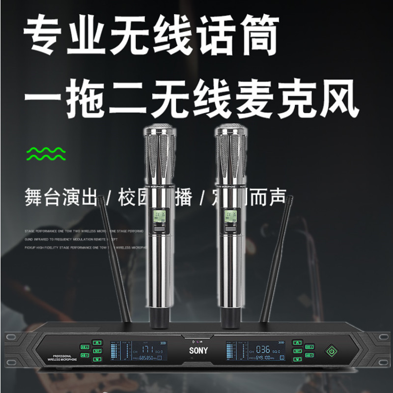 Sony Rechargeable Microphone Professional U-Segment Fm Infrared Frequency Ktv Wireless Microphone Family Karaoke