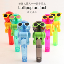 Net red lollipop robot eating sugar artifact eating sugar man storage artifact storage creative little man toy
