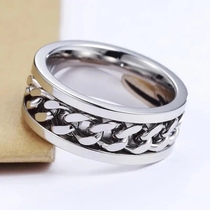 Craft gifts Korean ring men and women tide domineering ring Joker neutral wind rotatable chain ring